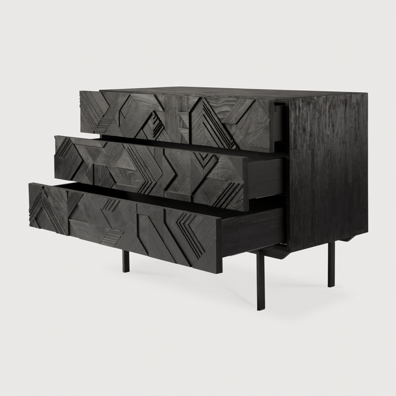 Graphic Dresser - Teak Black