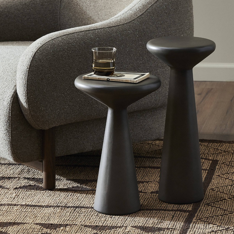 Ravine Concrete Accent Tables - Set Of 2 - Dark Grey