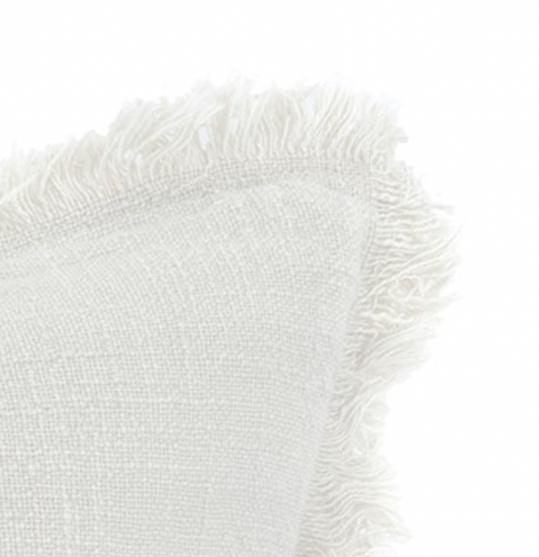 Frayed Edge Cushion - Ivory