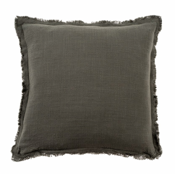 Frayed Edge Cushion - Gunmetal