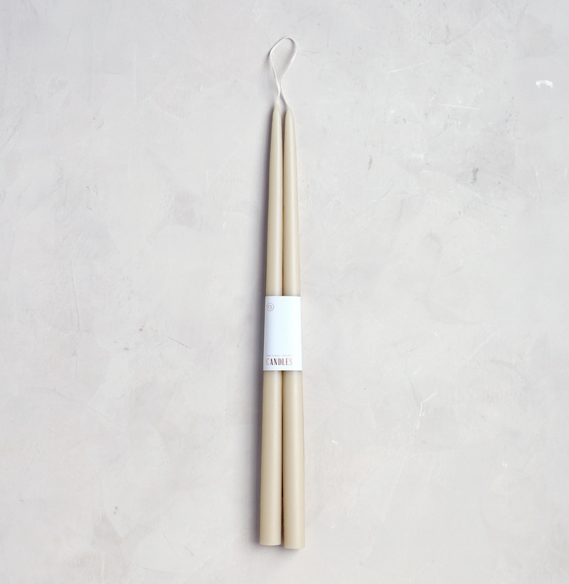 Dipped Taper Candle - Parchment