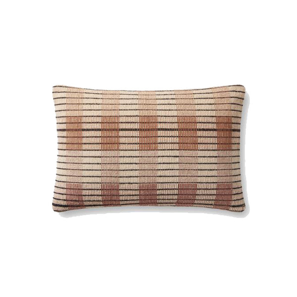 Amber Lewis - Onofre Ivory and Brown Lumbar Cushion